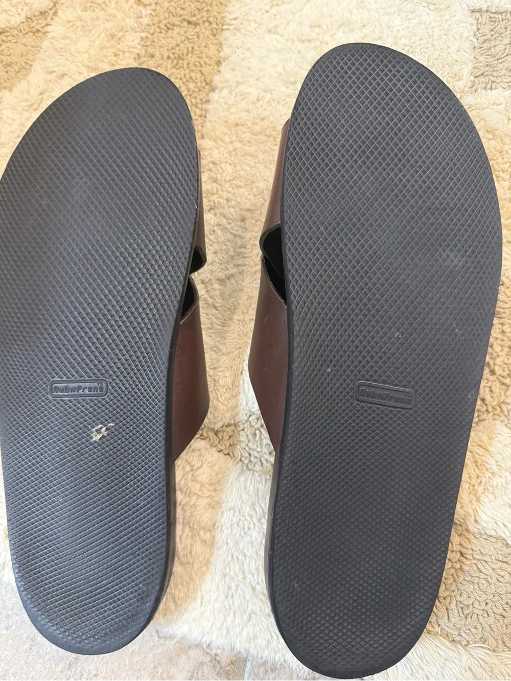Ted Baker London Dark Brown Crisscross Leather Slide Sandals